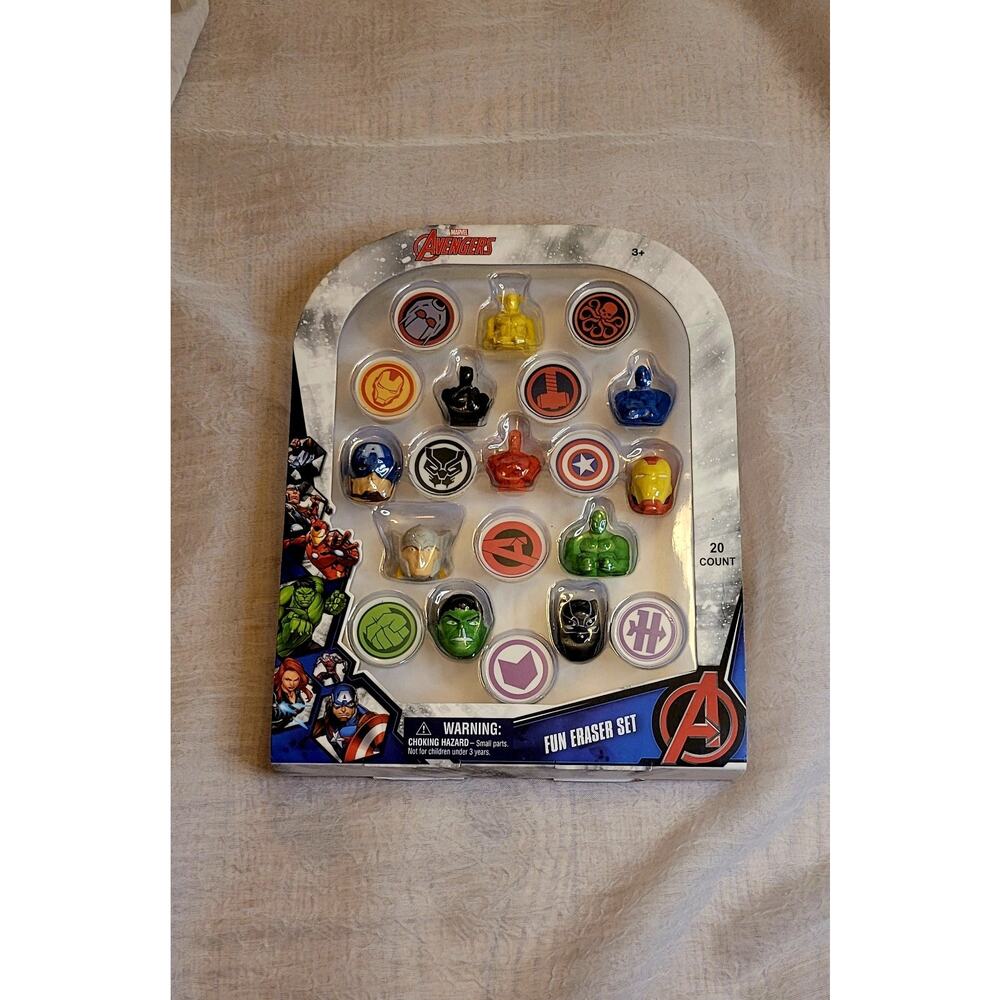 Avengers Fun Erasers 20 Pieces Iron Man Thor Hulk Captain America Black Panther